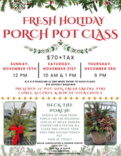 Saturday, November 21st @ 1pm WINTER CONTAINER WORKSHOP